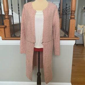 Entro Peach Mohair Cardigan Sweater Sz S